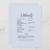 ダスティー結婚ブルー詳細 招待状 (正面/裏面)