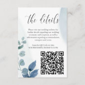 ダスティー結婚ユーカリのウェブサイト詳細QRコード エンクロージャーカード (正面)