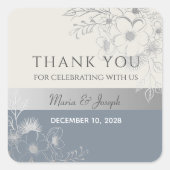 ダスティー結婚・ブルーの御厚意 スクエアシール (正面)