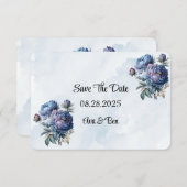 ダスティー絵を描ネイビーピーニーは日付カードを保存 サンキューカード (正面/裏面)