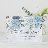 ダスティー絵を描ブフローラ結婚のサンキューカード 招待状 (スタンド正面)