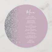 ダスティー薄紫シルバーグリッター結婚ラウンドのメニュー メニュー (正面)