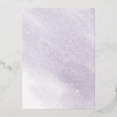 ダスティー金ゴールドとパープルブライダルシャワー 箔招待状 (裏面)