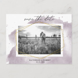 ダスティー金ゴールドとマウヴ |写真の保存日付 ポストカード