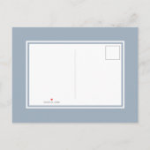 ダスティー離れブルー金ゴールドモノグラ結婚ムの写真 インビテーションポストカード (裏面)