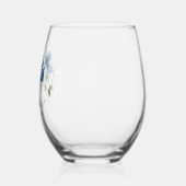 ダスティー・ブルー結婚フローラの花嫁のお願い ステムなしワイングラス (左)