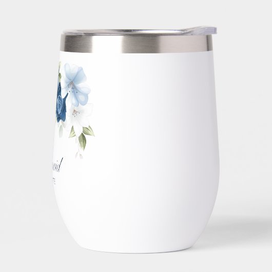 ダスティー・ブルー結婚フローラの花嫁パーソナライズされた婦 (左面)