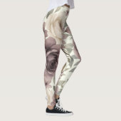 ダスティー・マウブ & アイボリー ブルーム ボタニカル レギンス (右)