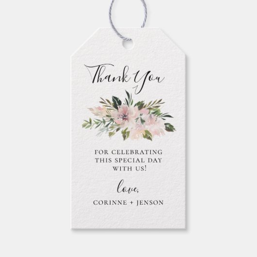 ダスティー マーブ ボタニカル サンクス ギフトタグ (正面)