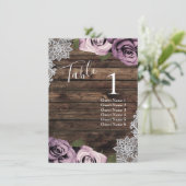 ダスティー マーブ ローズ ウェディング テーブル ナンバー シーティング 招待状 (スタンド正面)