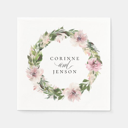 ダスティー モーブ ボタニカル オーダーメイド ペーパーナプキン スタンダードカクテルナプキン (正面)