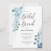 ダスティー ユーカリ エレガント グリーン ブライダル ブランチ 招待状 (正面)