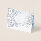 ダスティ淡い色のブルー宗教クリスチャン悔やみや弔慰 箔カード (正面)