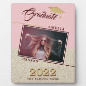 ダスティ素朴ピモダンンク卒業写真卒業 フォトプラーク (正面)