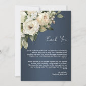 ダスティ素朴ブルーとボホバラズ結婚サンキュー サンキューカード (正面)