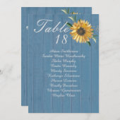 ダスティ素朴ブルーウッドゴールデンサンフラワーテーブルアン 案内状 (正面/裏面)