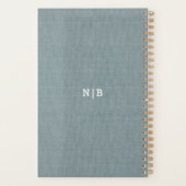 ダスティ素朴ブルーバーラップレースとフローラズ結婚 プランナー手帳 (裏面)