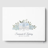 ダスティ素朴ブルーフローラボホエレガントな結婚式 ゲストブック (裏面)