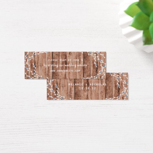 ダスティ素朴ブルーベリーリース結婚のウェブサイトrsvp (デスク)