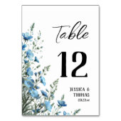 ダスティ素朴ブルーボホシック野草結婚の花 テーブルナンバー (正面)