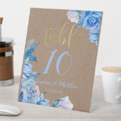 ダスティ素朴ブルー金ゴールドクフェイクラフトバラ結婚ズ 台座サイン (インサイチュ)