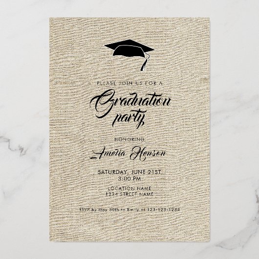 ダスティ素朴ーピンク大学院2写真卒業 箔招待状 (裏面)