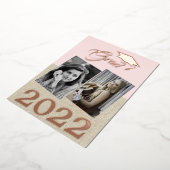 ダスティ素朴ーピンク大学院2写真卒業 箔招待状 (回転した状態)