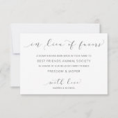 ダスティ結婚ス・バラ・マウヴの好意に代わって サンキューカード (正面)