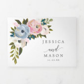 ダスティ結婚フローラの3折招待状RSVP 三つ折り招待状 (カバー)