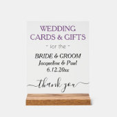 ダスティ結婚・バイオレットの名札ギフト澄ん アクリルサイン (正面)