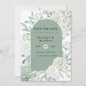 ダスティ絵を描セージ花模様保存日 招待状 (正面)