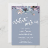 ダスティ絵を描ブルー祝フローラ 招待状 (正面)