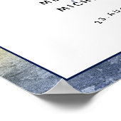 ダスティ航海のブルーと金ゴールドのプラグ抜き#Wedding標識 ポスター (角)