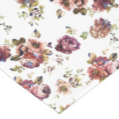 ダスティ花模様のシャビーシックバラ ショートテーブルランナー (コーナー)