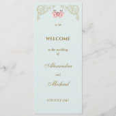 ダスティ華美ブルーロココヴィンテージウェディングプログラム プログラム (正面)