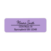 ダスティ薄紫パープルミニマル差出人住所ラベル ラベル (正面)