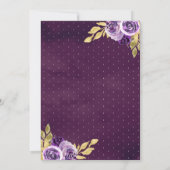 ダスティ薄紫フローラドレスチャロ金ゴールドキンセアニェラ 招待状 (裏面)