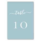 ダスティ青の白結婚いスクリプトのテーブル番号カード テーブルナンバー (裏面)
