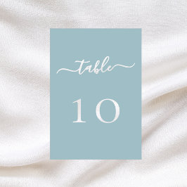 ダスティ青の白結婚いスクリプトのテーブル番号カード テーブルナンバー