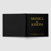 ダスティ スカイ ブルー ゲストブック ギフト, パーソナライズされたラグジュアリー (全面)