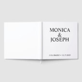 ダスティ スカイ ブルー ゲストブック ギフト, パーソナライズされたラグジュアリー (全面)