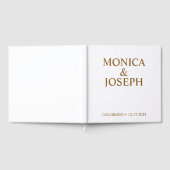 ダスティ スカイ ブルー ゲストブック ギフト, パーソナライズされたラグジュアリー (全面)