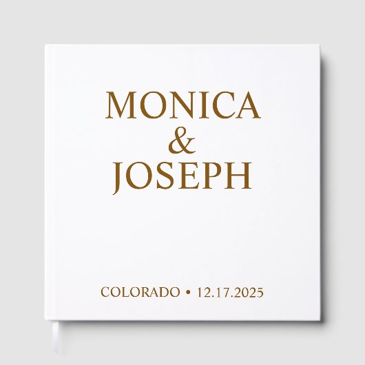 ダスティ スカイ ブルー ゲストブック ギフト, パーソナライズされたラグジュアリー (正面)