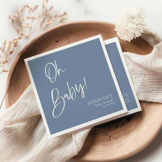 ダスティ/デニムブルーOhベビーベビーシャワー スタンダードカクテルナプキン