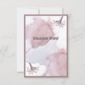 ダスティ バーガンディ ウォーターカラー サンキューカード (正面)