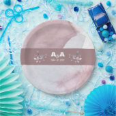 ダスティ バーガンディ ウォーターカラー ペーパープレート (パーティー)