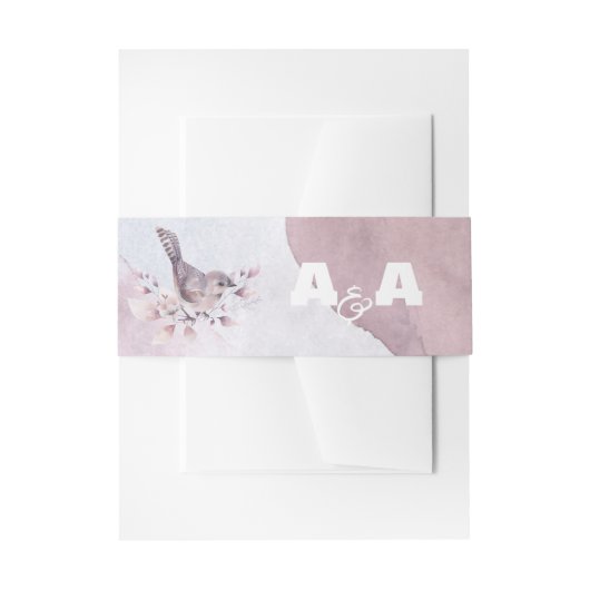 ダスティ バーガンディ ウォーターカラー 招待状ベリーバンド (正面例)