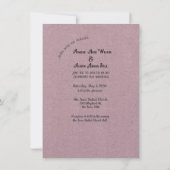 ダスティ バーガンディ マグノリアの花と鳥のウェディング 招待状 (裏面)