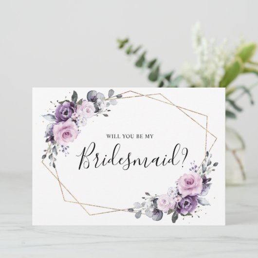 ダスティ・パープルの幾何学的な君は僕の花嫁になる 招待状 (スタンド正面)