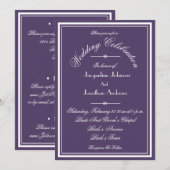 ダスティ パープル オールインワン RSVP メール ウェブサイト ウェディング 招待状 (正面/裏面)